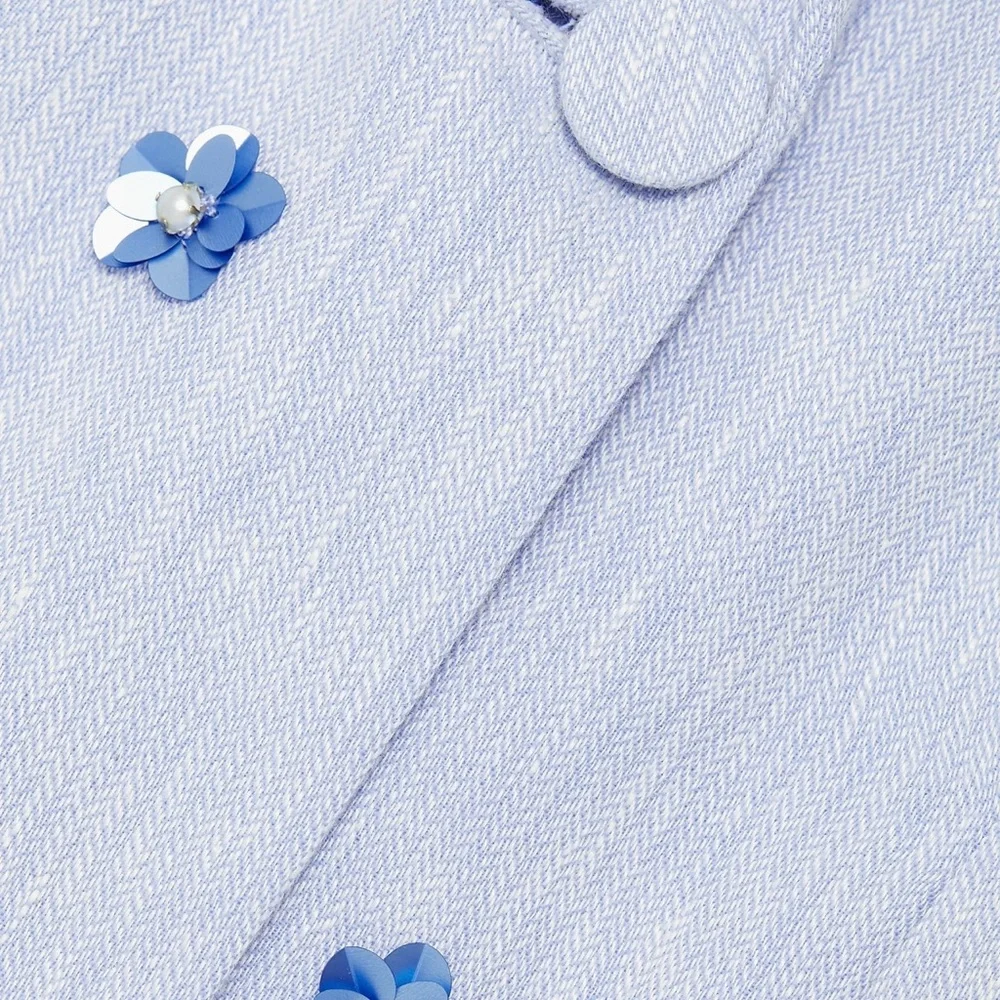 Cinq à Sept Ditsy Kylie Linen-Cotton Single-Breasted Blazer - Picture 8 of 10